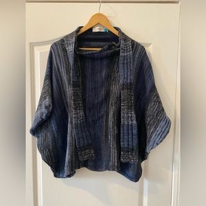 Anthropologie Sparrow Blue Knit Poncho Skirt size medium